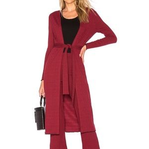 Two piece cardigan and pant set rubbed texture